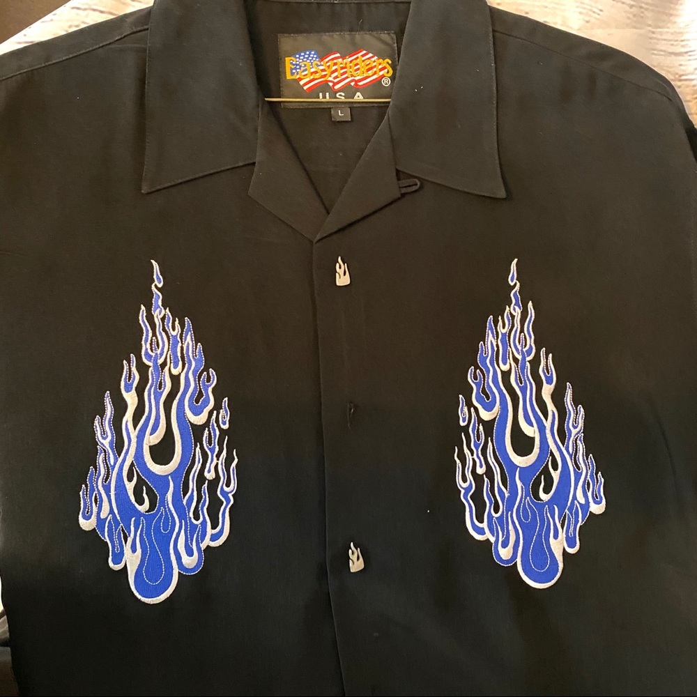 Easy rider men's shirt with blue flames 🔥